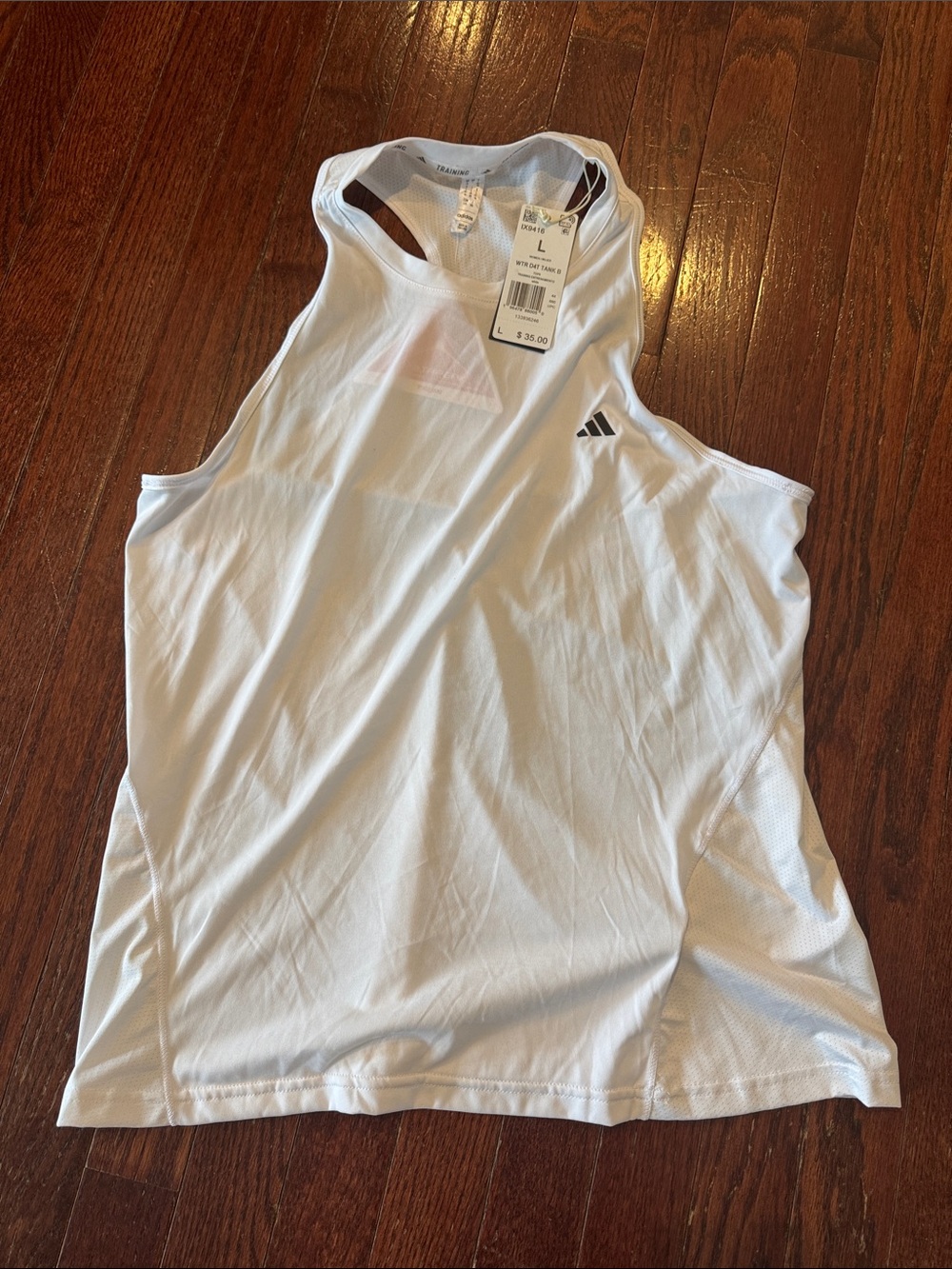 adidas White Racerback Performance Tank Top
